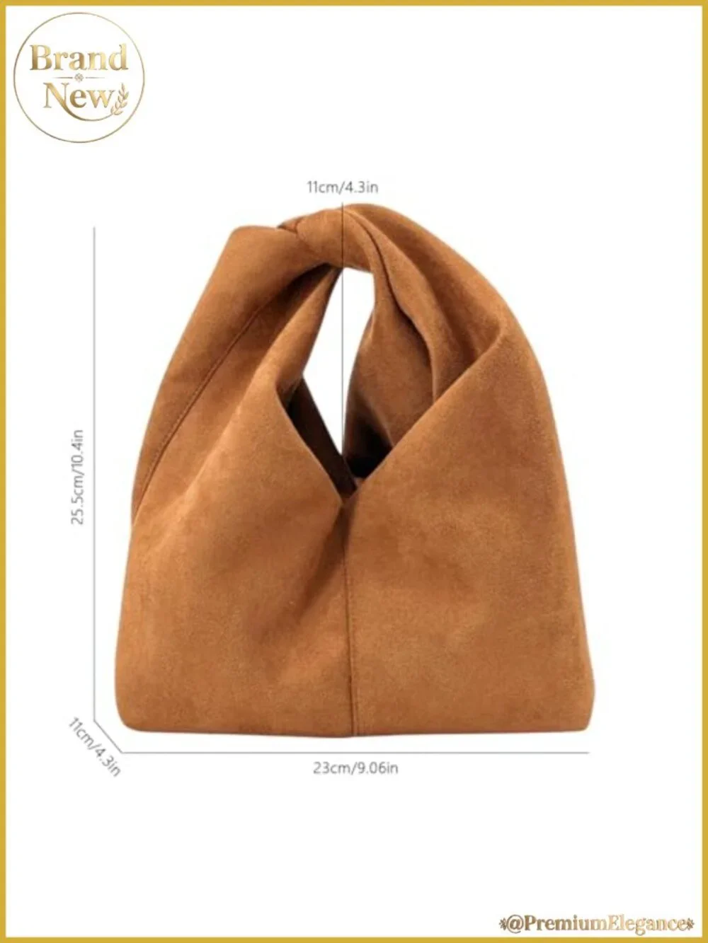 Faux Suede Knotted Top Handle Bag - Small Tote Purse